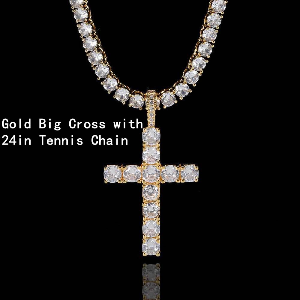 Gold with 24inch Tennis Chain