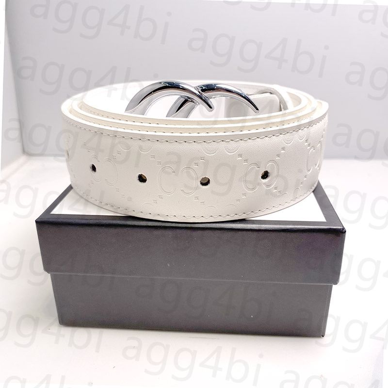 # 11 Embossed White + Open Silver Buckle