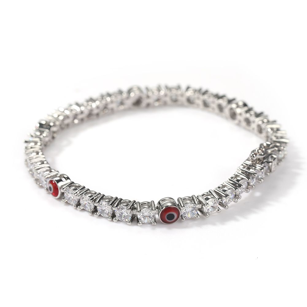 Collier rouge argent-20inch