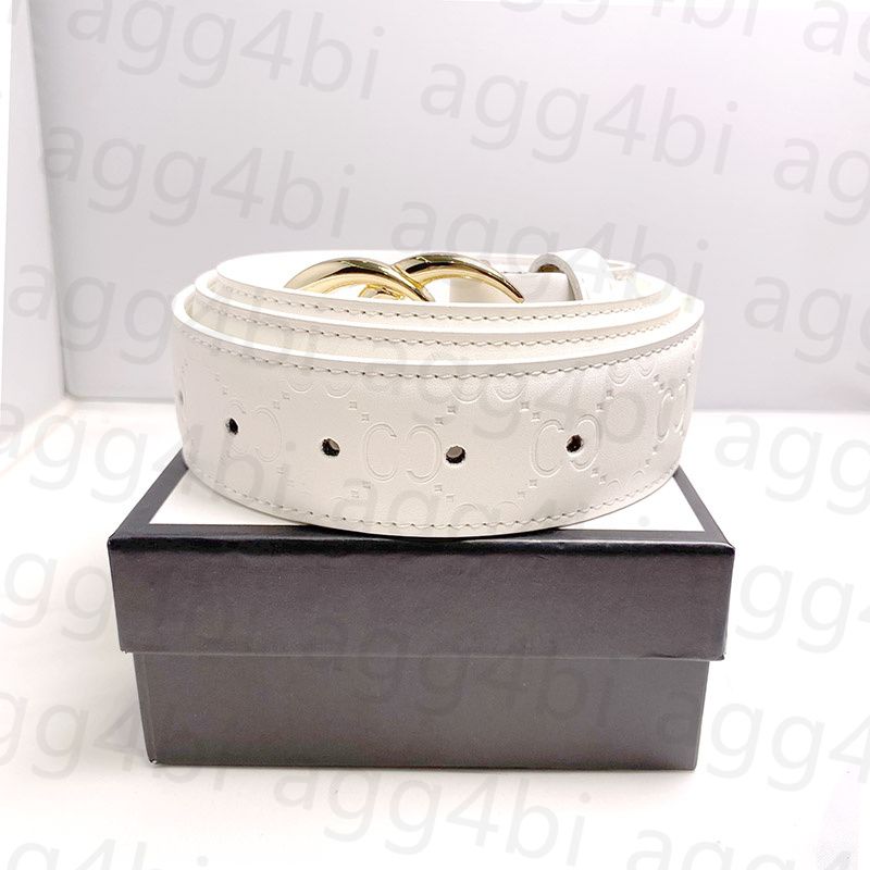 #10 Embossed white + Open gold buckle