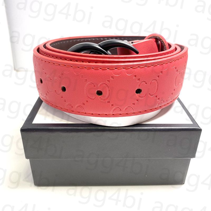 #18 Embossed Red + Open Black Buckle