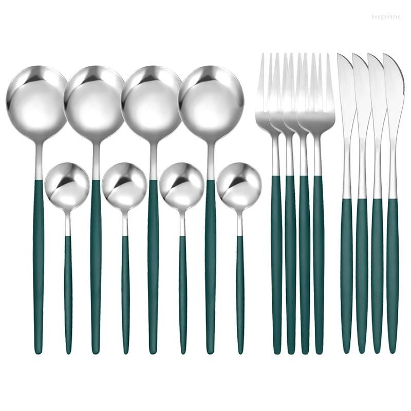 16 PCs grün Silber