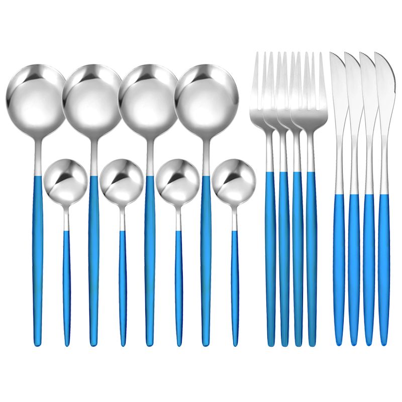 16 PCs Blau Silber