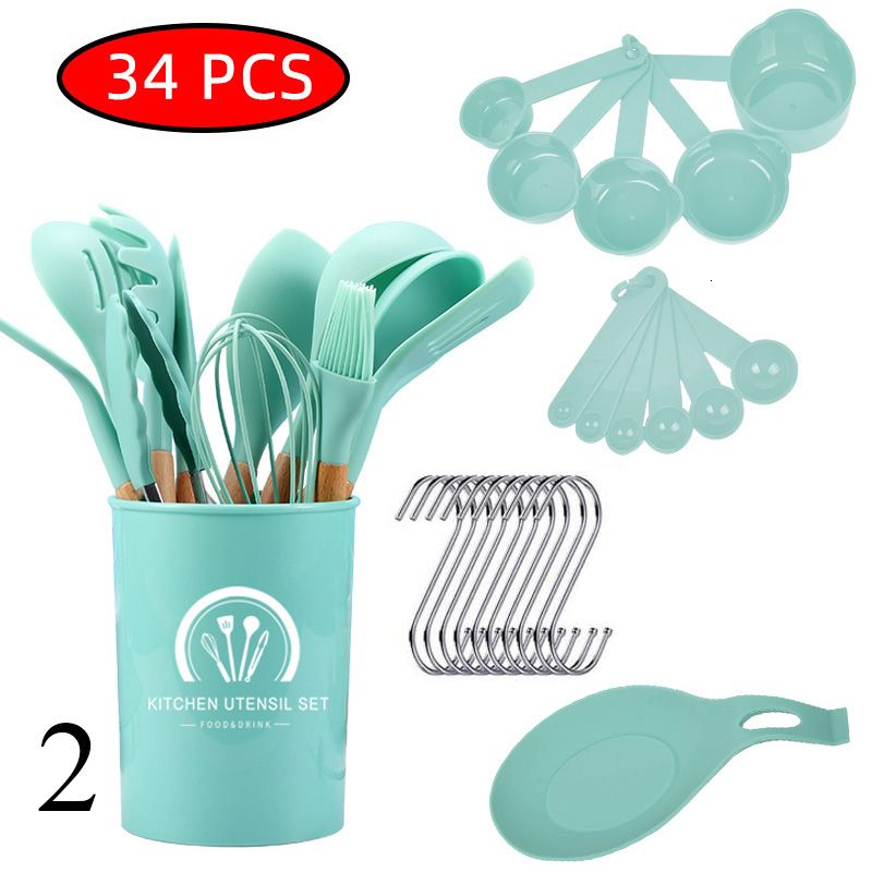 34pcs Mint Green Set