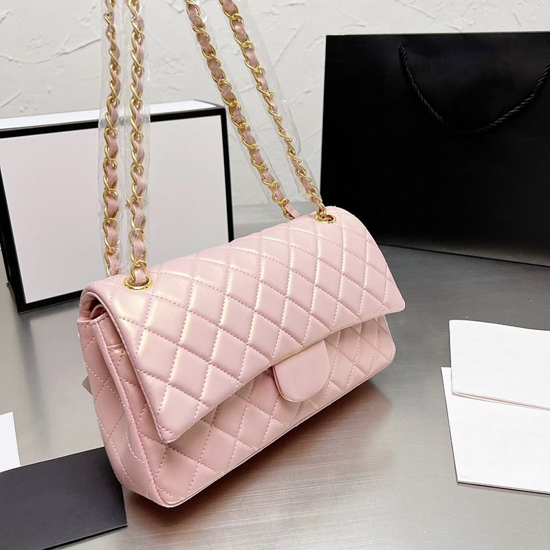 CF Iridescent White 26CM Pink Double Flap Bags Classic Quilted Gold/Silver  Metal Hardware Matelasse Chain Crossbody Shoulder Luxury Designer Tote  Sacoche Handbags From Louise_viutonbag, $78.78