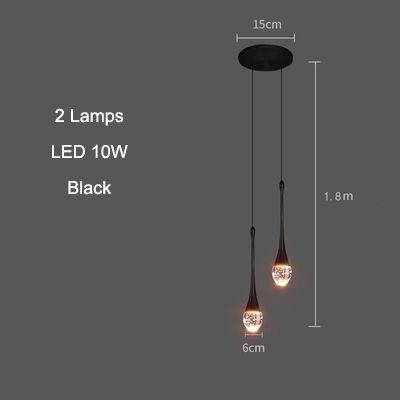 Black Double Lamp 3 Colore No Remote