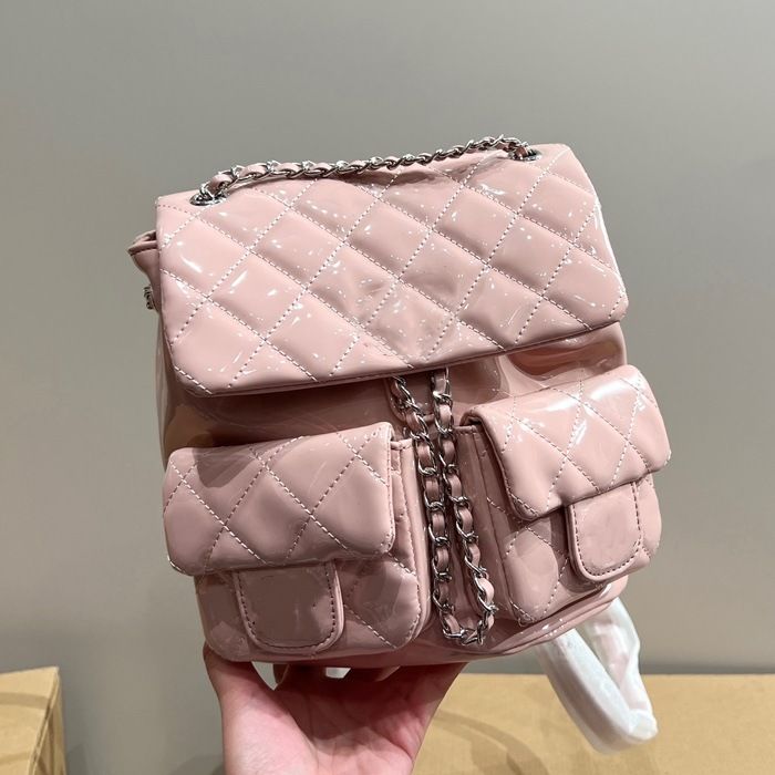 CC Backpack Style stylish waterproof backpack mini backpack purse channel caviar leather drawstring tote bag silver chain solid bags card holder the