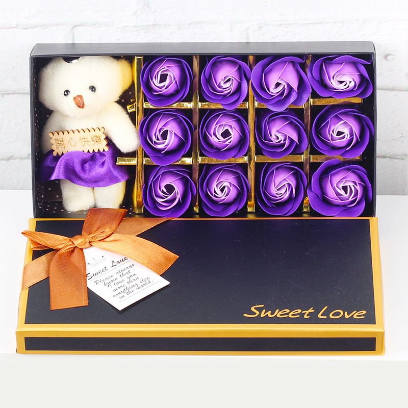 Bear Purple Rose 12p