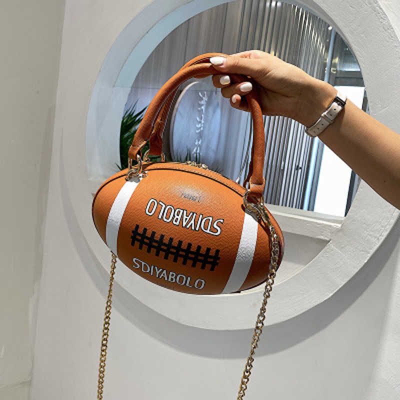 Women's Shoulder Bag PU Novelty Bag Basketball Shaped Chain Bag