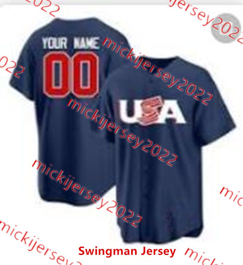 Custom Stitched 2023 WBC USA Baseball Jersey Mens Youth 33 Lance Lynn