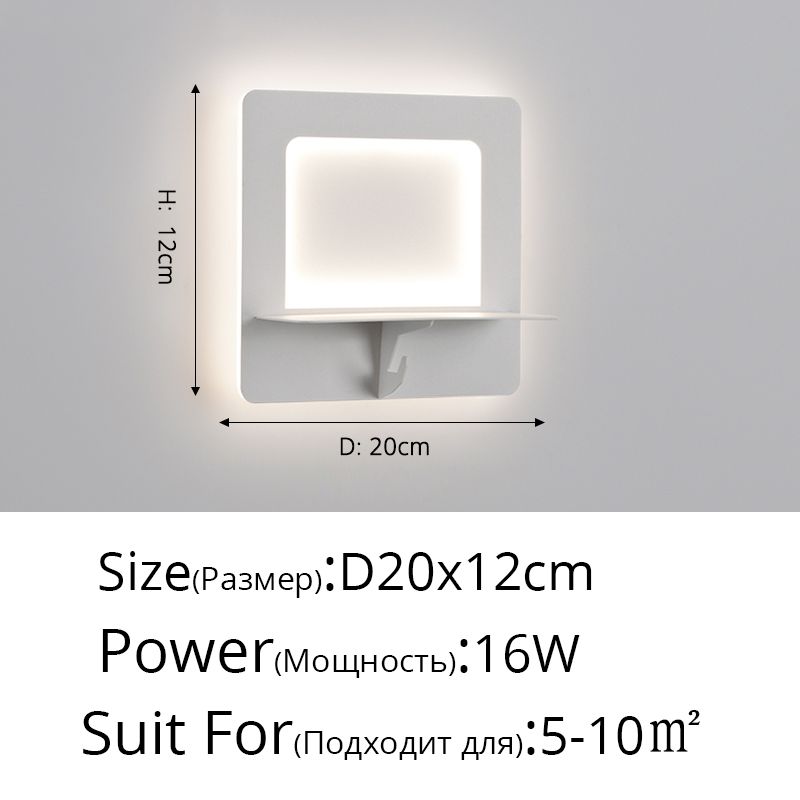 Square White 20cm 3 Colors No Remote