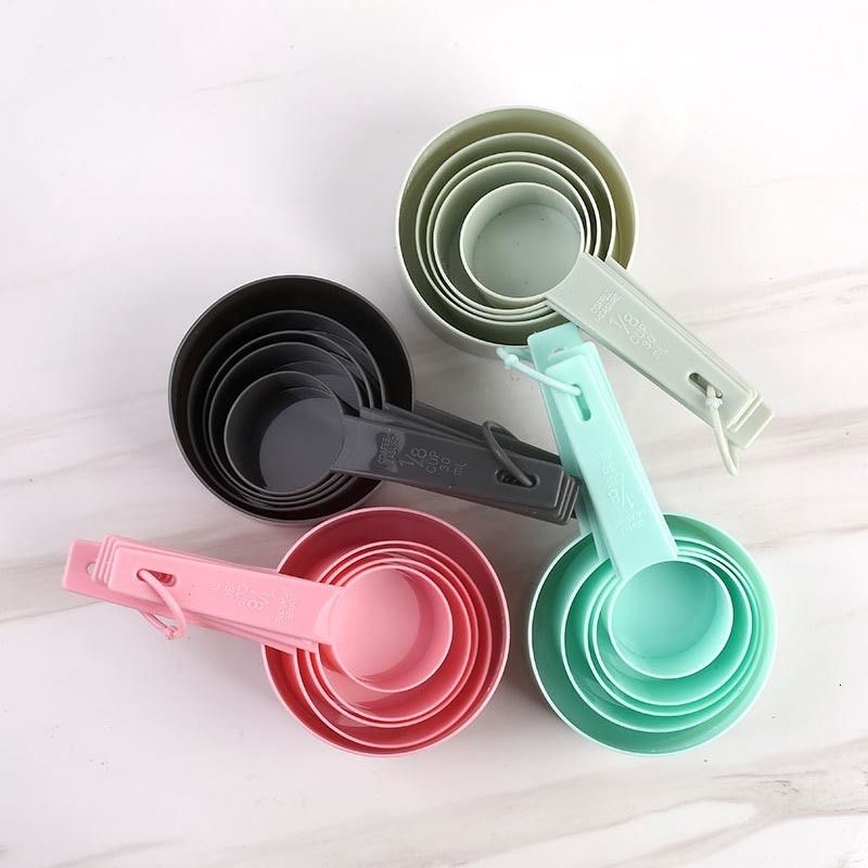 10PCS Plastic Stackable Measuring Cups & Spoons Set, 5 Measuring