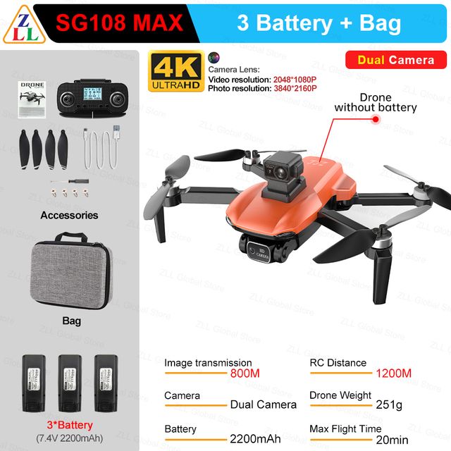 SG108 MAX Orange+3*Battery