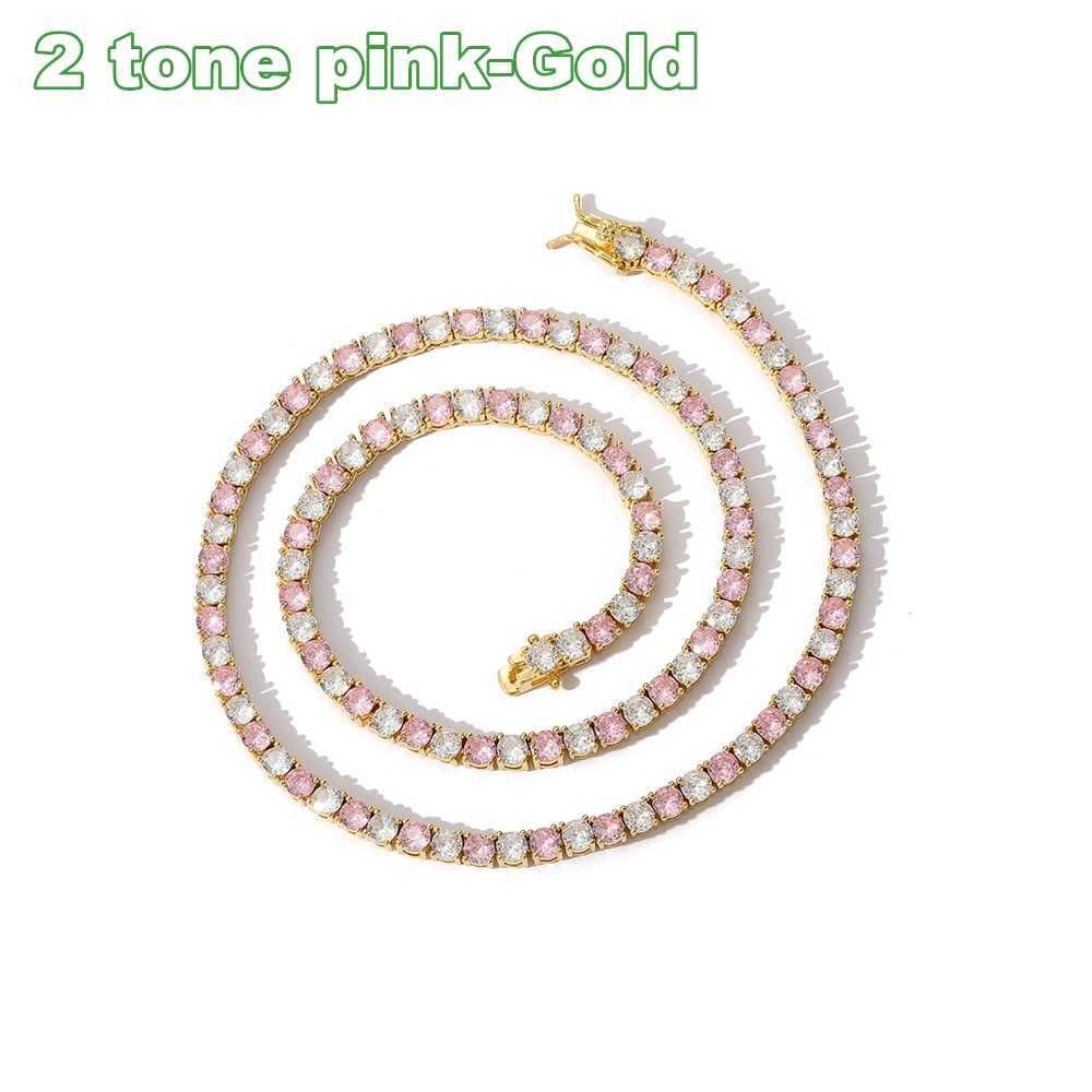 2 Tone Pink-gold-18&quot;inches(necklaces)