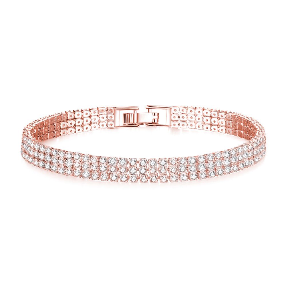 3 rader Rose Gold Plated (2mm)