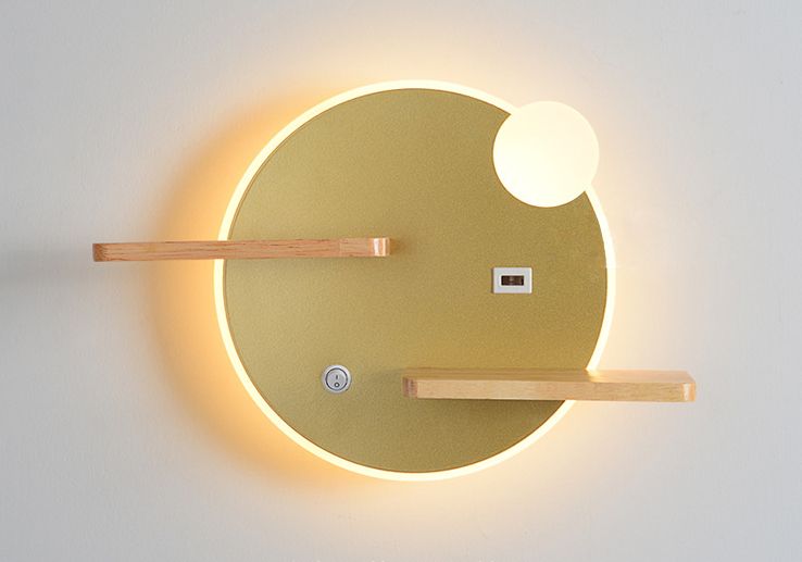 Luce calda rotonda in oro-USB