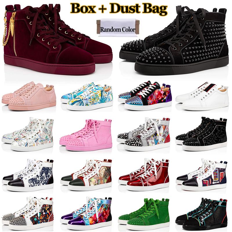 Quality Red Bottom Shoes Men Women Luxurys Designers Spikes Casual