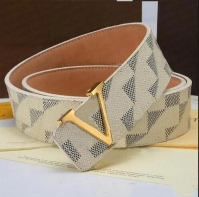 #01 damier white+gold buckle