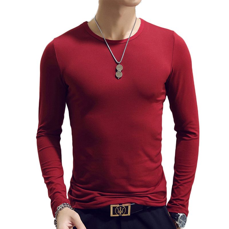 O-Neck Wine Red