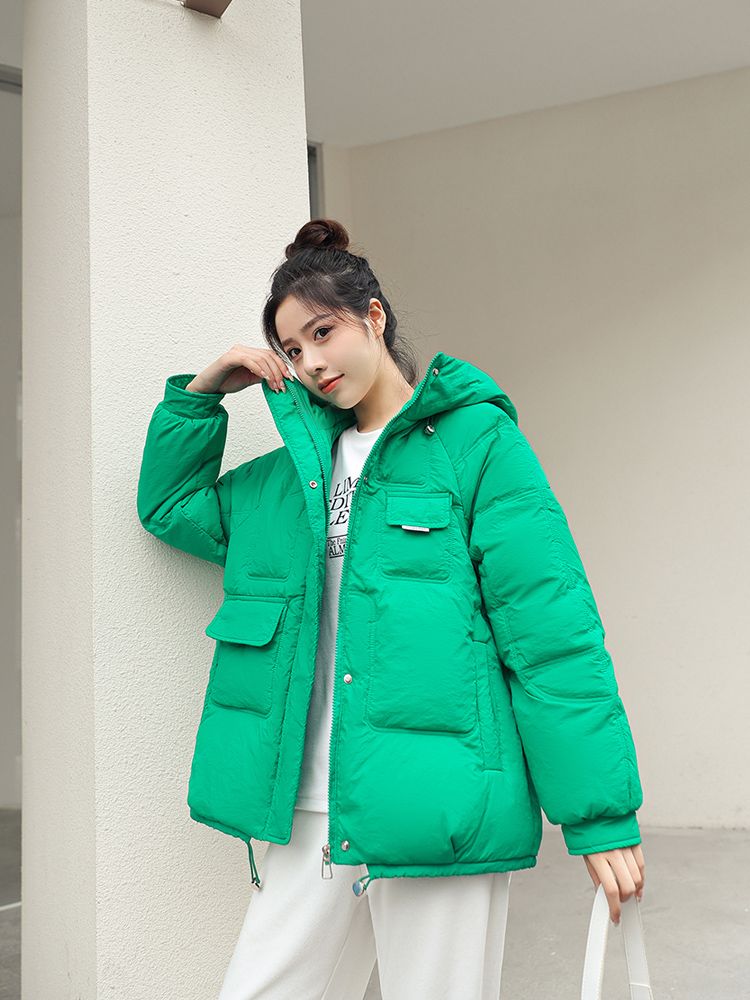 green winter jacket