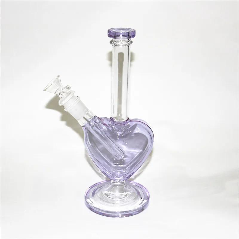 purple color+clear glass bowl