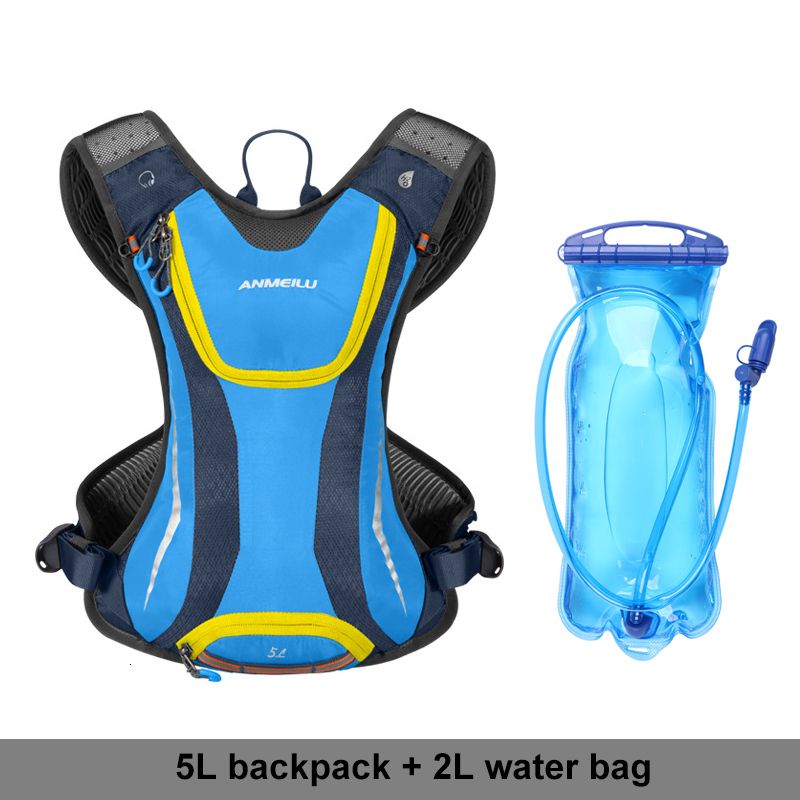 blue and water bag