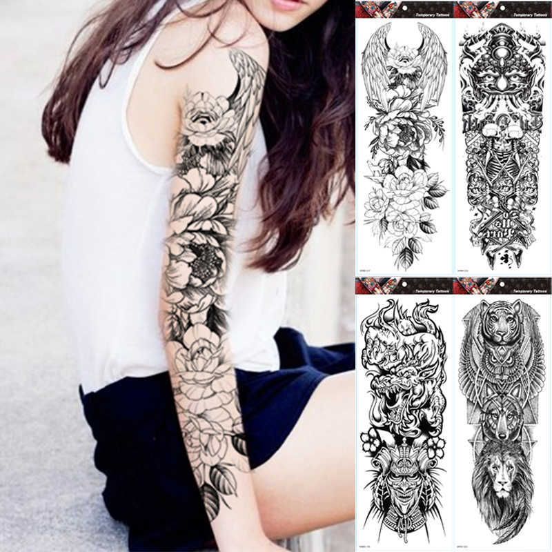 Temporary Tattoos Large Arm Sleeve Tattoo Wing Flower Waterproof Temporary Tattoo Sticker Roses Men Full Skull Totem Tattoo Z0222 Z0222 Temporary Tattoos Large Arm Sleeve Tattoo Wing Flower Waterproof Temporary Tattoo Sticker Roses Men Full Skull Totem Tattoo Z0222 Z0222
