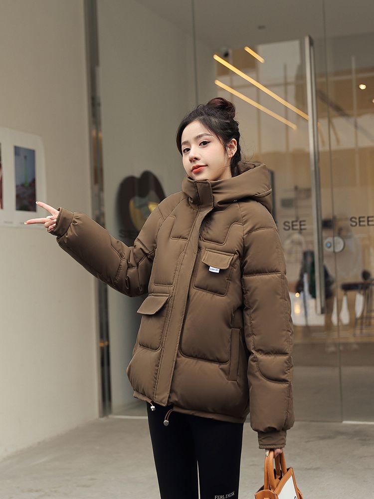 coffee puffer jacket