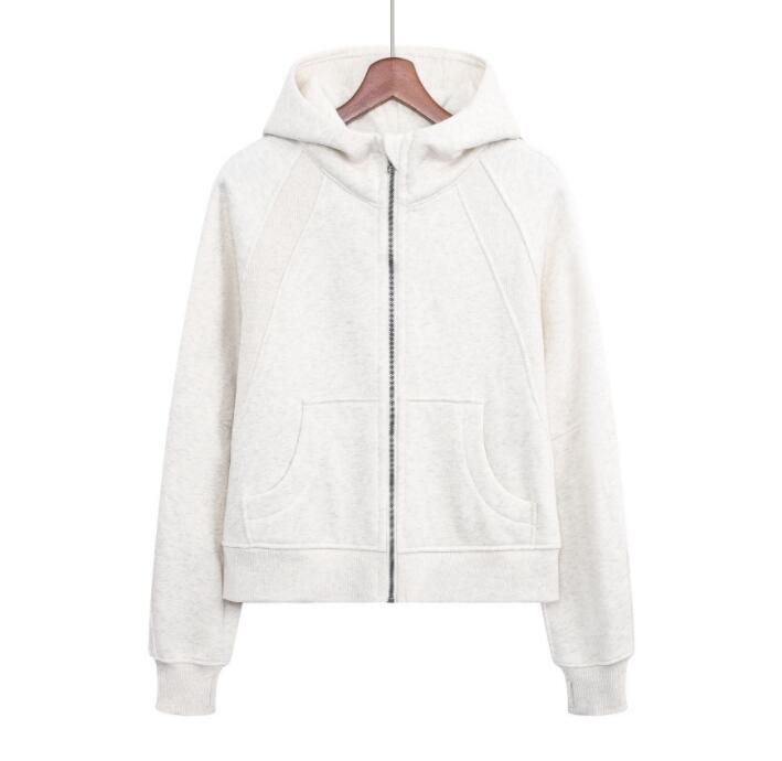 Full Zip Beige White