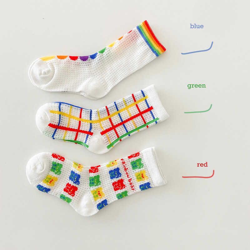 1410 Rainbow Soft Candy Mesh Socks