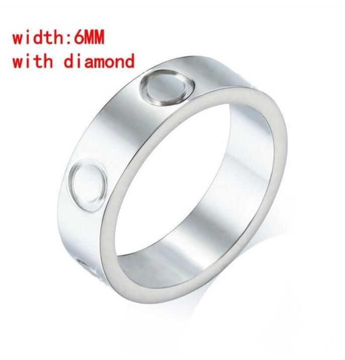 6 mm zilver met diamant