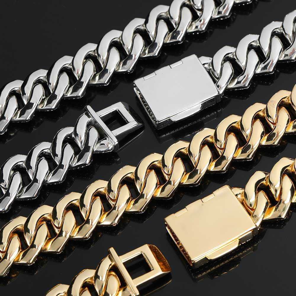 Luxury 14K Stamped Gold Plated 4~10mm Premium Brass Miami Cuban Chain  Necklace