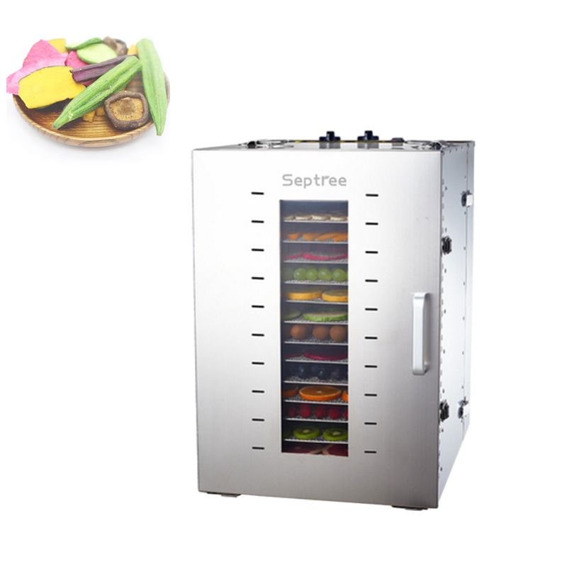 SEPTREE 110V US Stainless Steel Fruit Dehydrator Home Fruit Vegetable Dryer 1000W