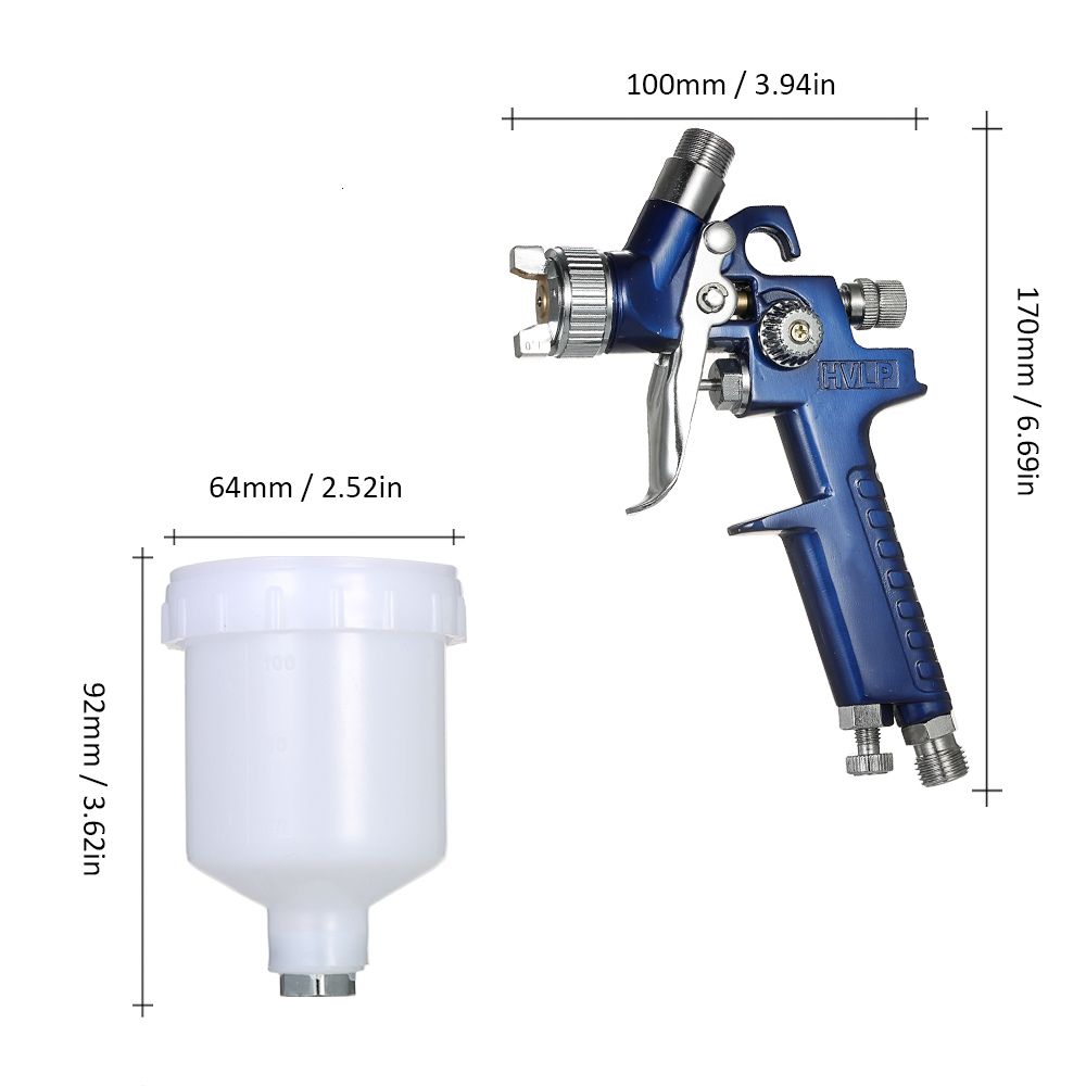 Acheter HVLP – pistolet de pulvérisation de peinture, machine de  pulvérisation, aérographe à alimentation par gravité, outil de  pulvérisation de peinture avec 3 pièces