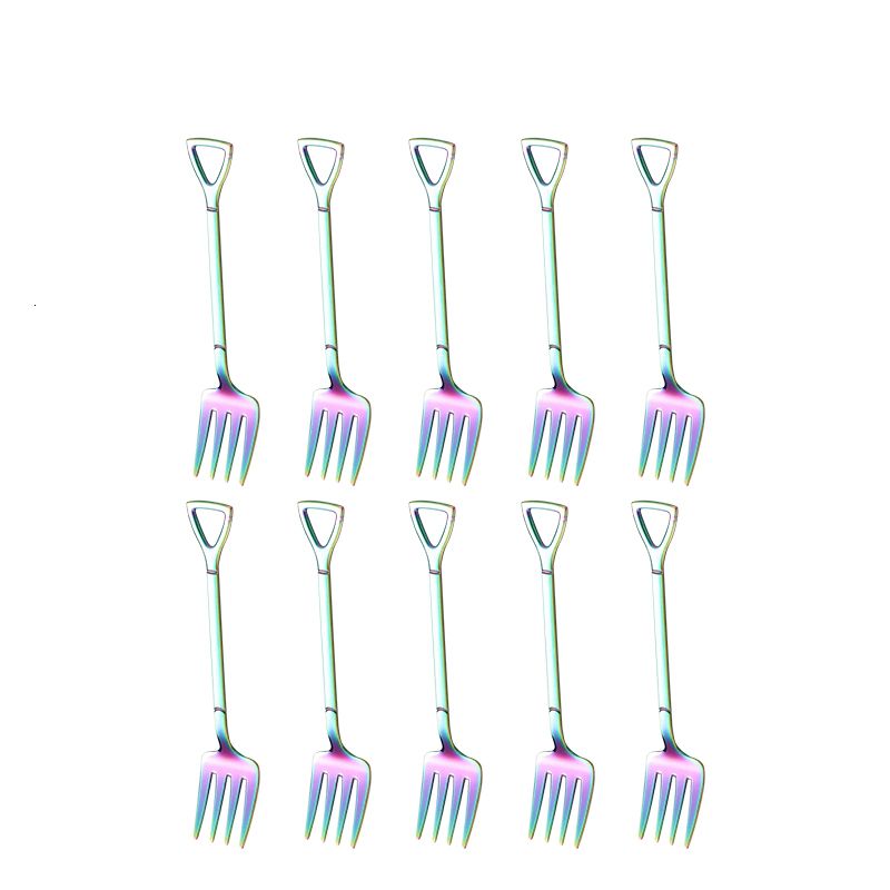 10pcs Rainbow Fork