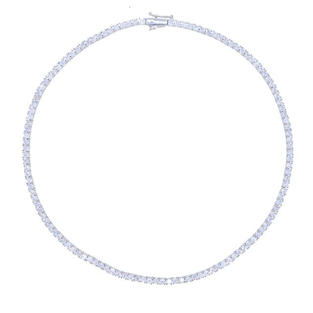 Platinumpläterad-46cm halsband