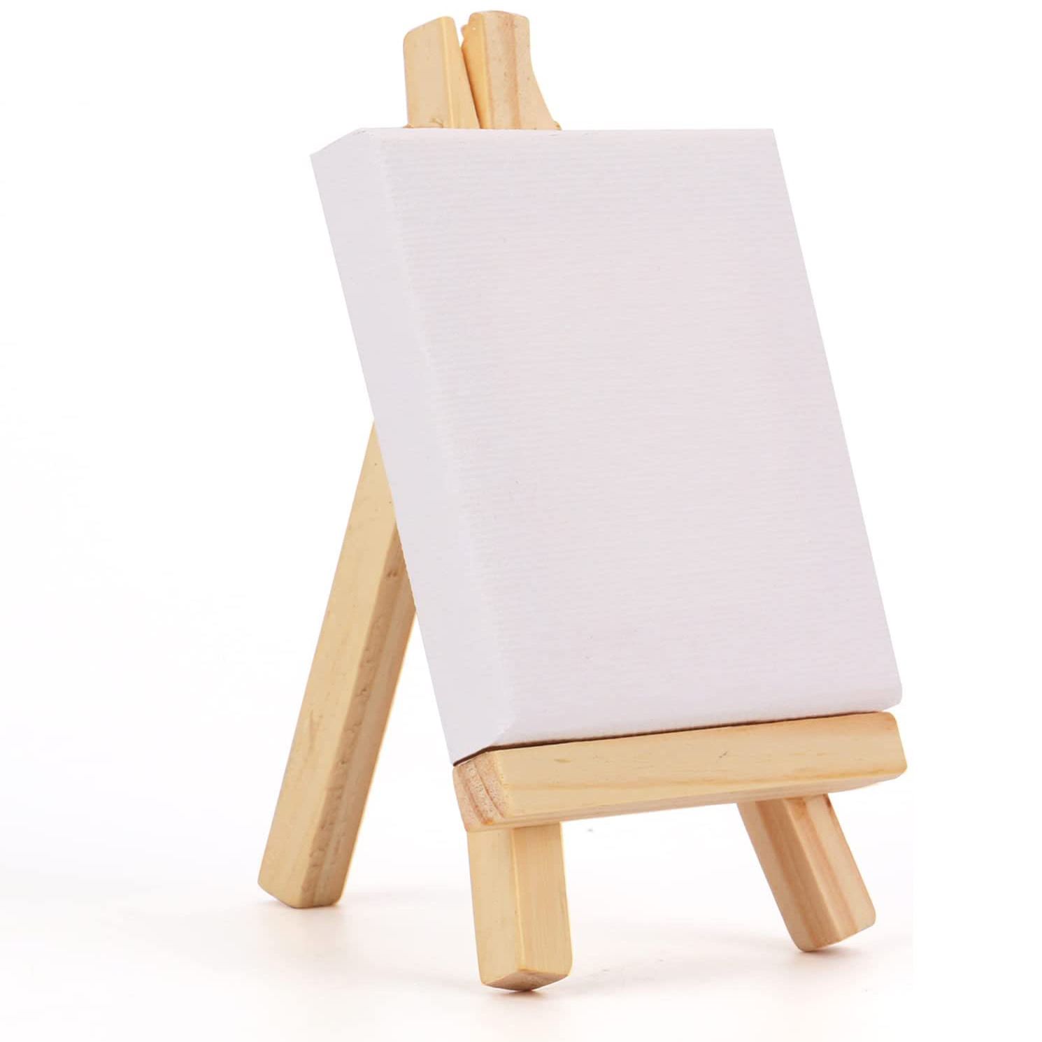 3 Canvas With Mini Wood Pallets Display Easel Artist Tripod