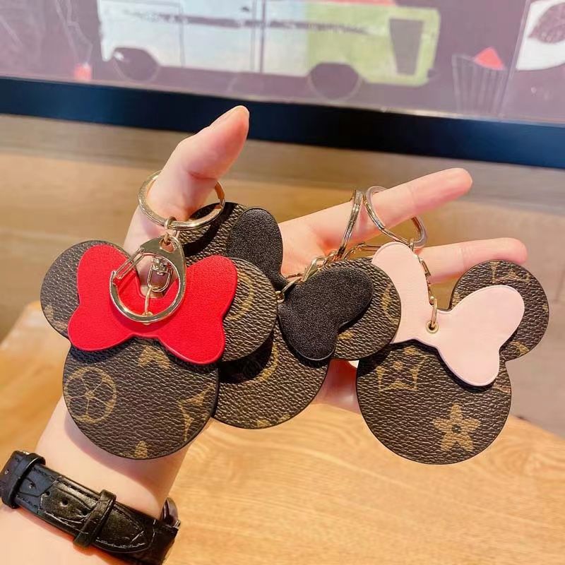 Cute Leather Minnie Head Pvc Keychain For Couples Trendy Personality Car  And Bag Pendant Hanging Keyring From Lzh20221113, $7.1