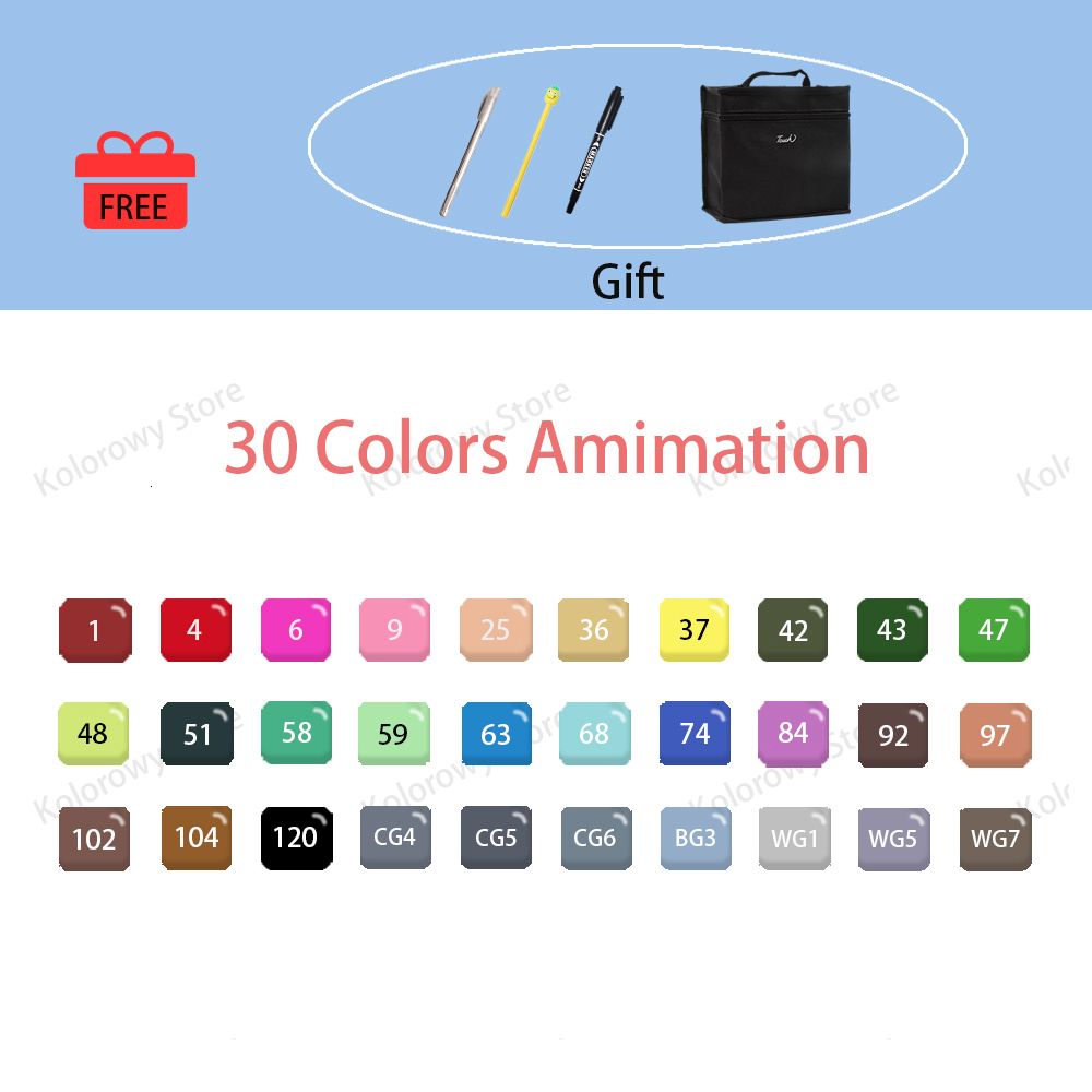 30 animacji kolorów.