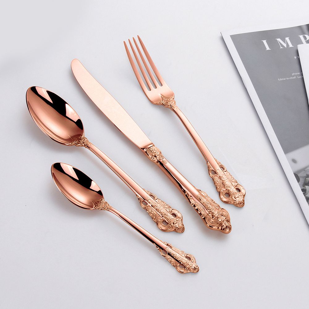 4pcs Rose Gold