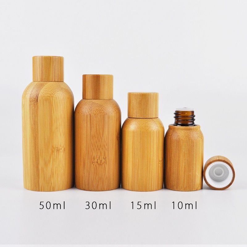 10 ml volledige bamboe fles bamboe schroefdop