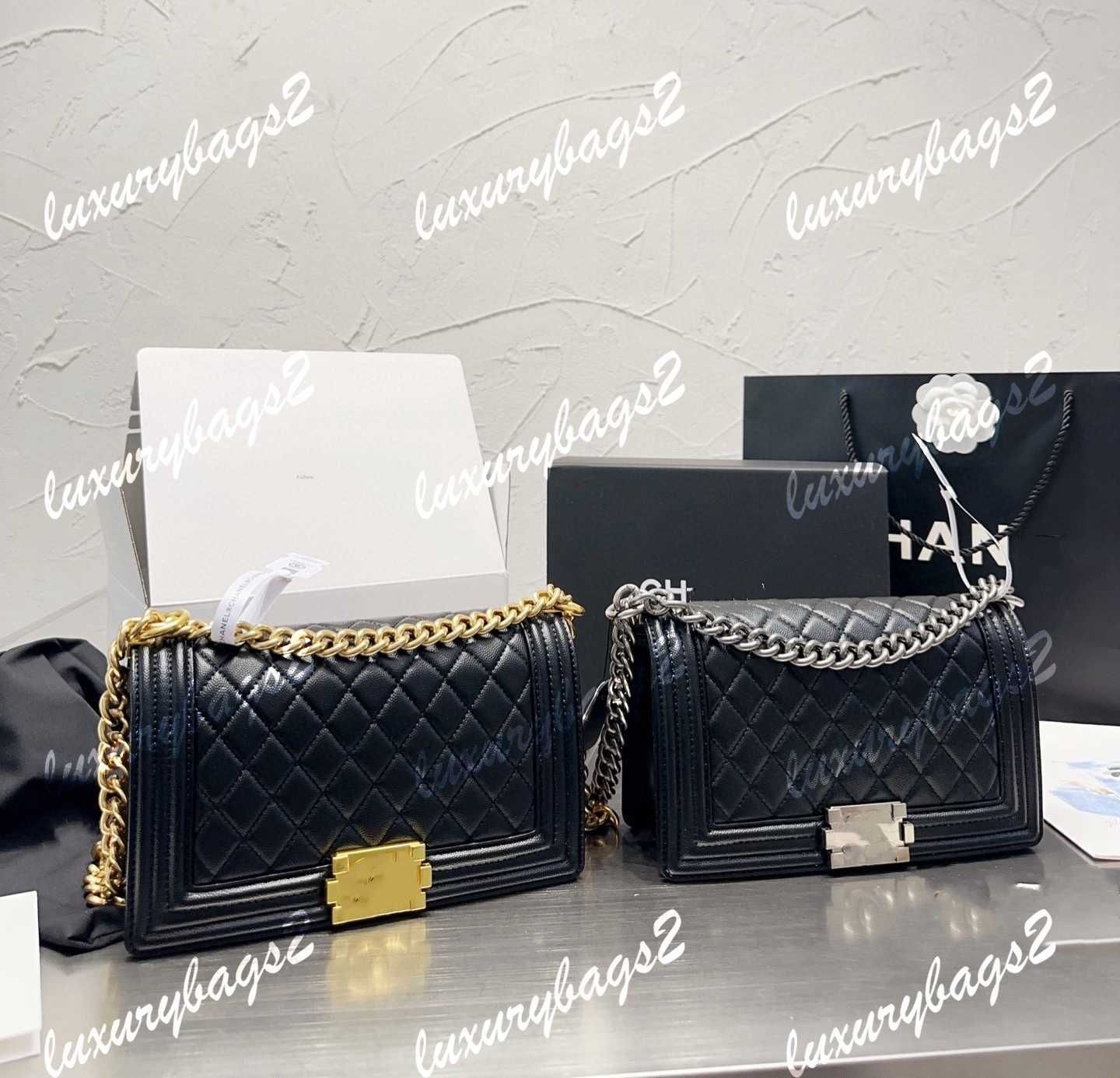 Women Tote Bag Le Boy Handbag Womens Chain Bags Caviar Genuine Leather Quilted  25cm Medium Totes Gold Silver Hardware Shopping Bag From Luxurybags2,  $96.58