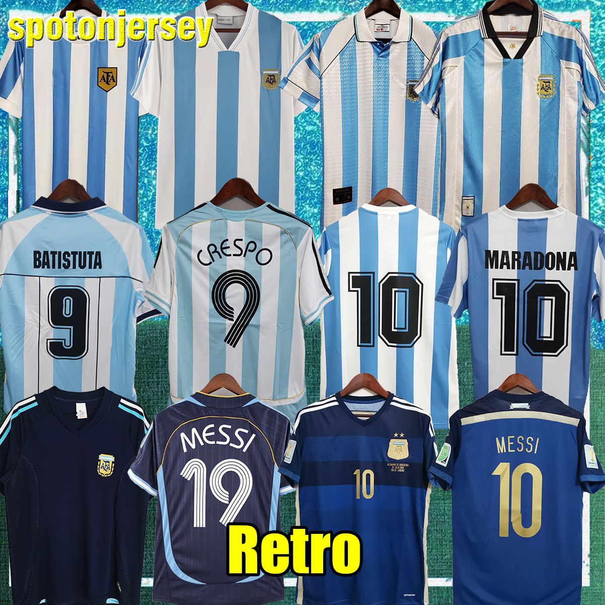 CRESPO アルゼンチン 10 サッカーシャツ ゲームシャツ