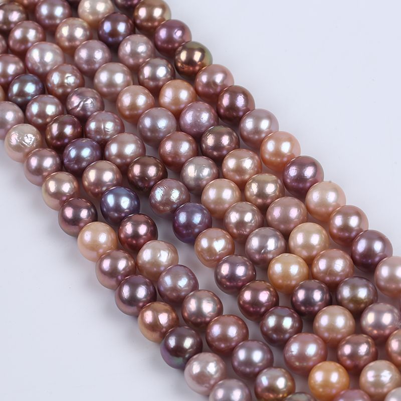 Chains 9-10mm Different Colors Edison Round Shape Freshwater Pearls Strand Wholesale_voghion.com
