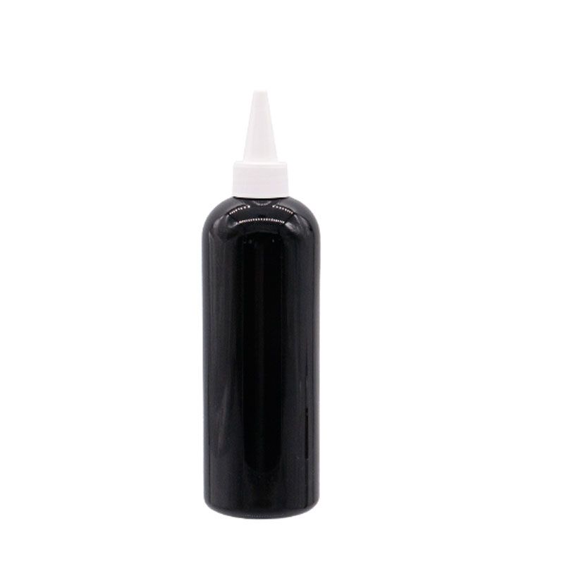 300ml Black Bottle White Plastic