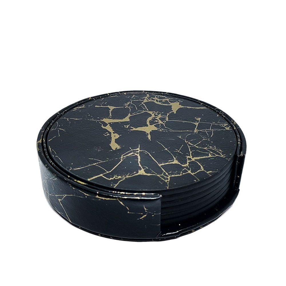 10cm Black Marble-Round