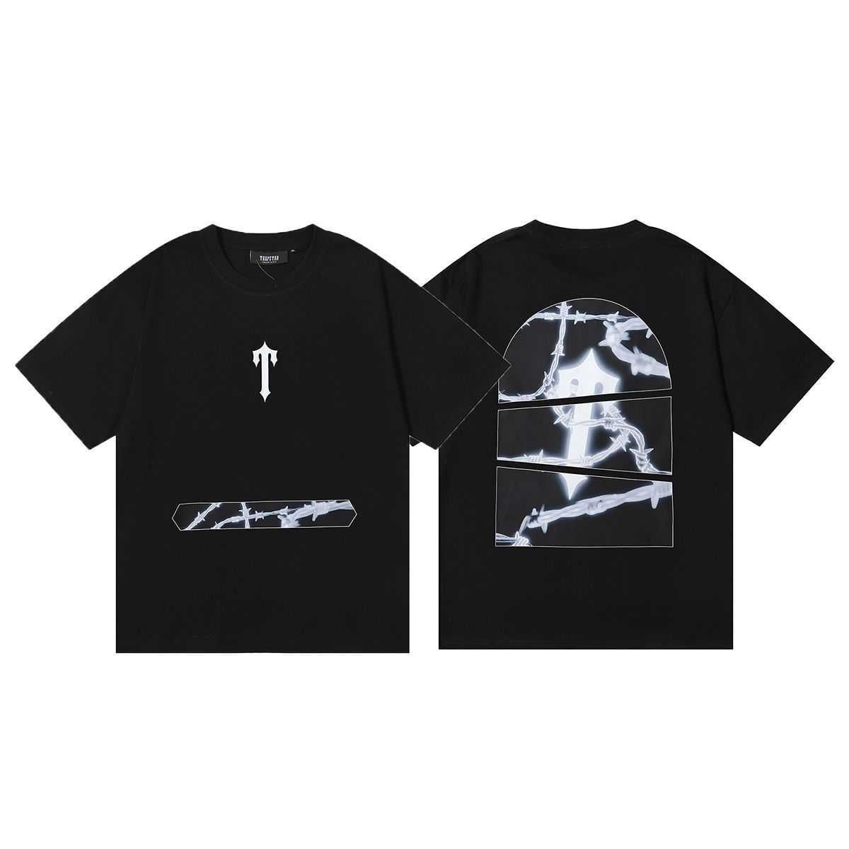New Fashion Brand Trapstar Barbed Wire Aow Tee Double Yarn Cotton