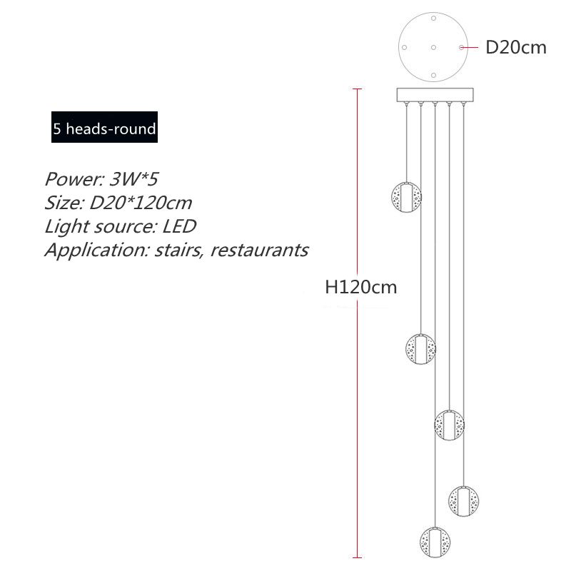 Rond - 5 Lumières Lumière chaude