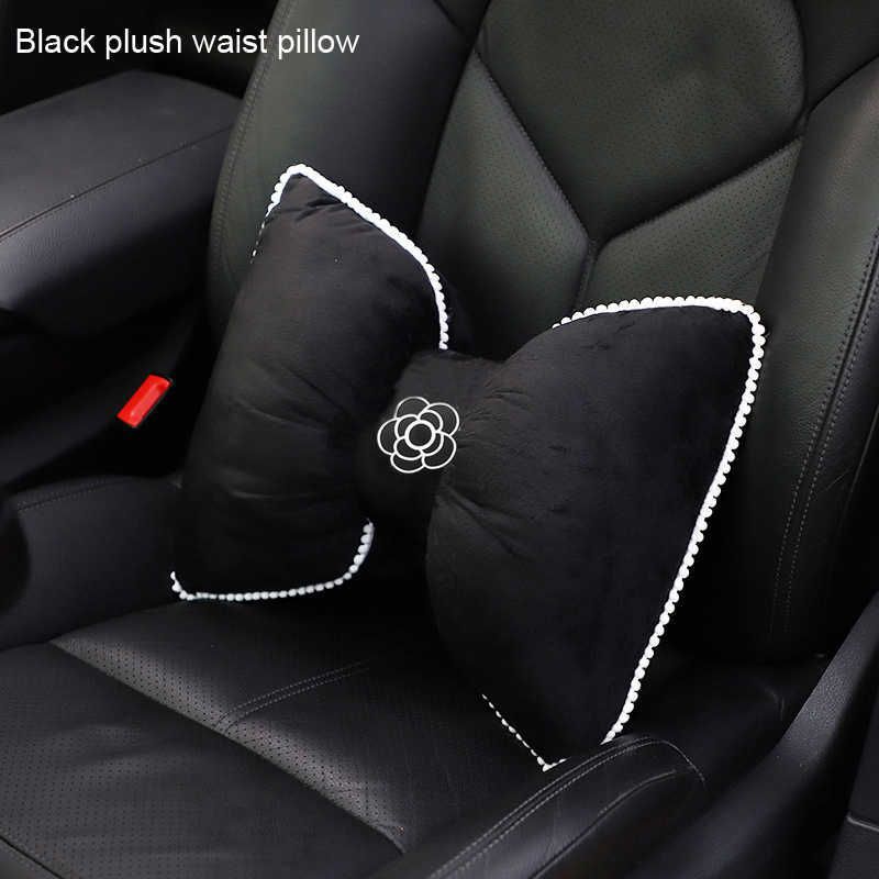 New Cute Flower Soft Plush Bowknot Car Seat Headrest Neck Pillow Velvet  Head Rest Cushion Waist Pillows Car Accessories Interior From Skywhite,  $5.92