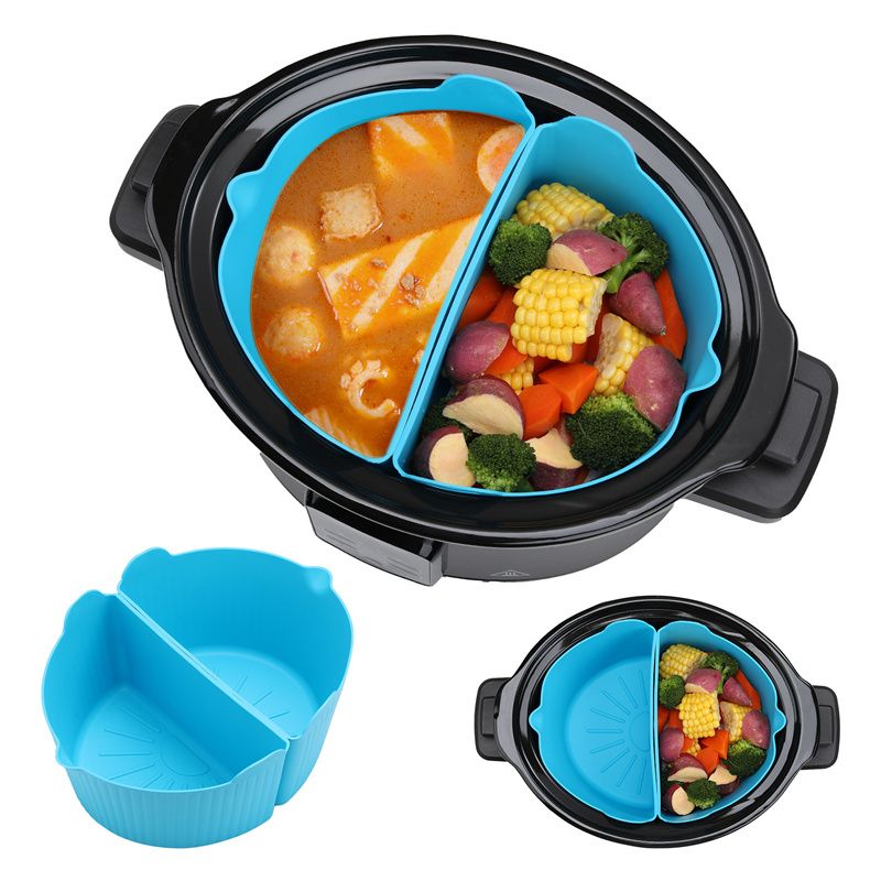 Slow Cooker Divider Liner Reusable Leakproof Silicone Crockpot